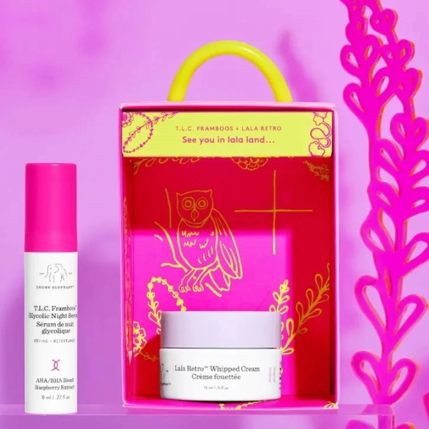 Drunk Elephant Call It A Night Glycolic Serum + Moisturizer Set - Pink Moon