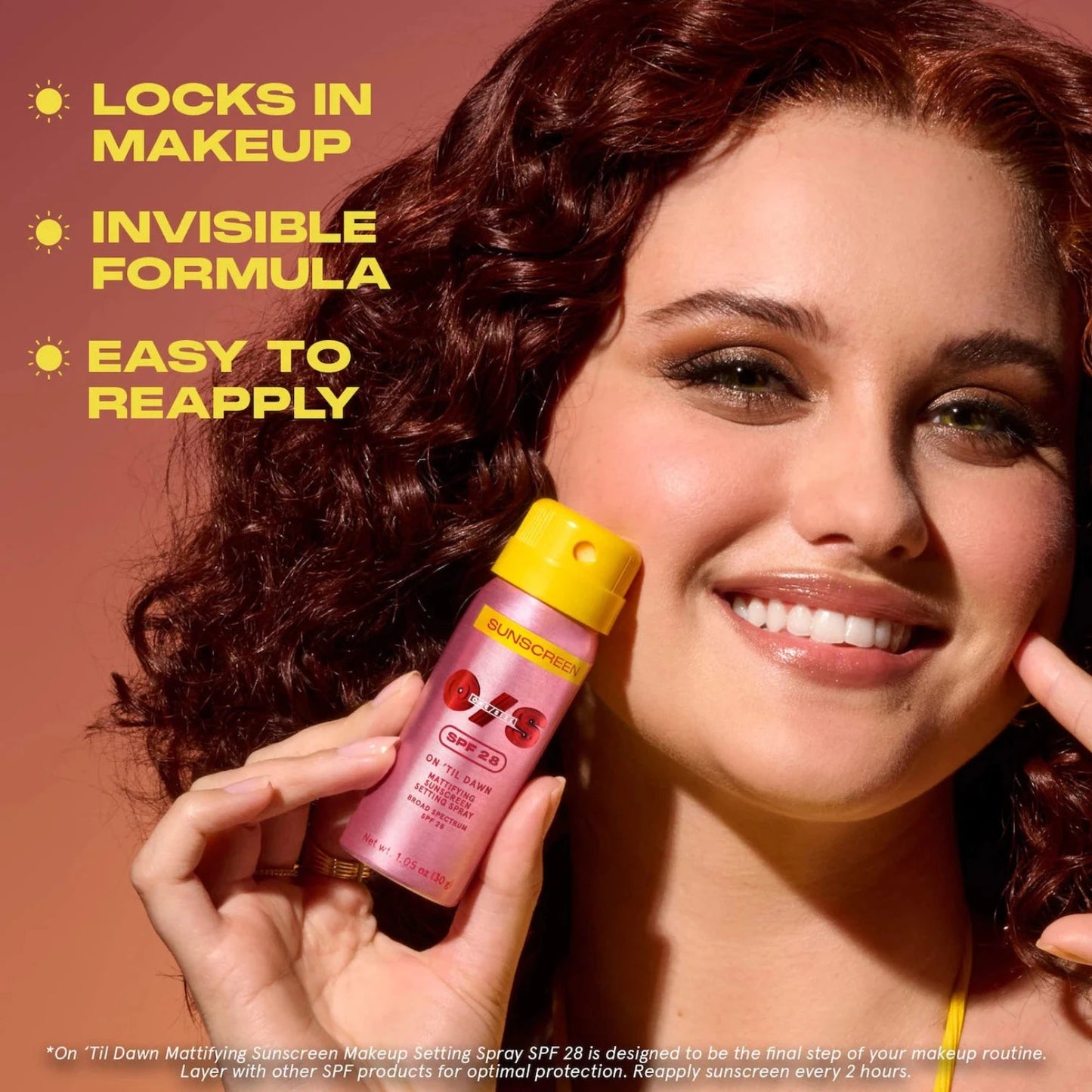 ONE/SIZE Mini On 'Til Dawn Mattifying Sunscreen Makeup Setting Spray SPF 28 - Pink Moon