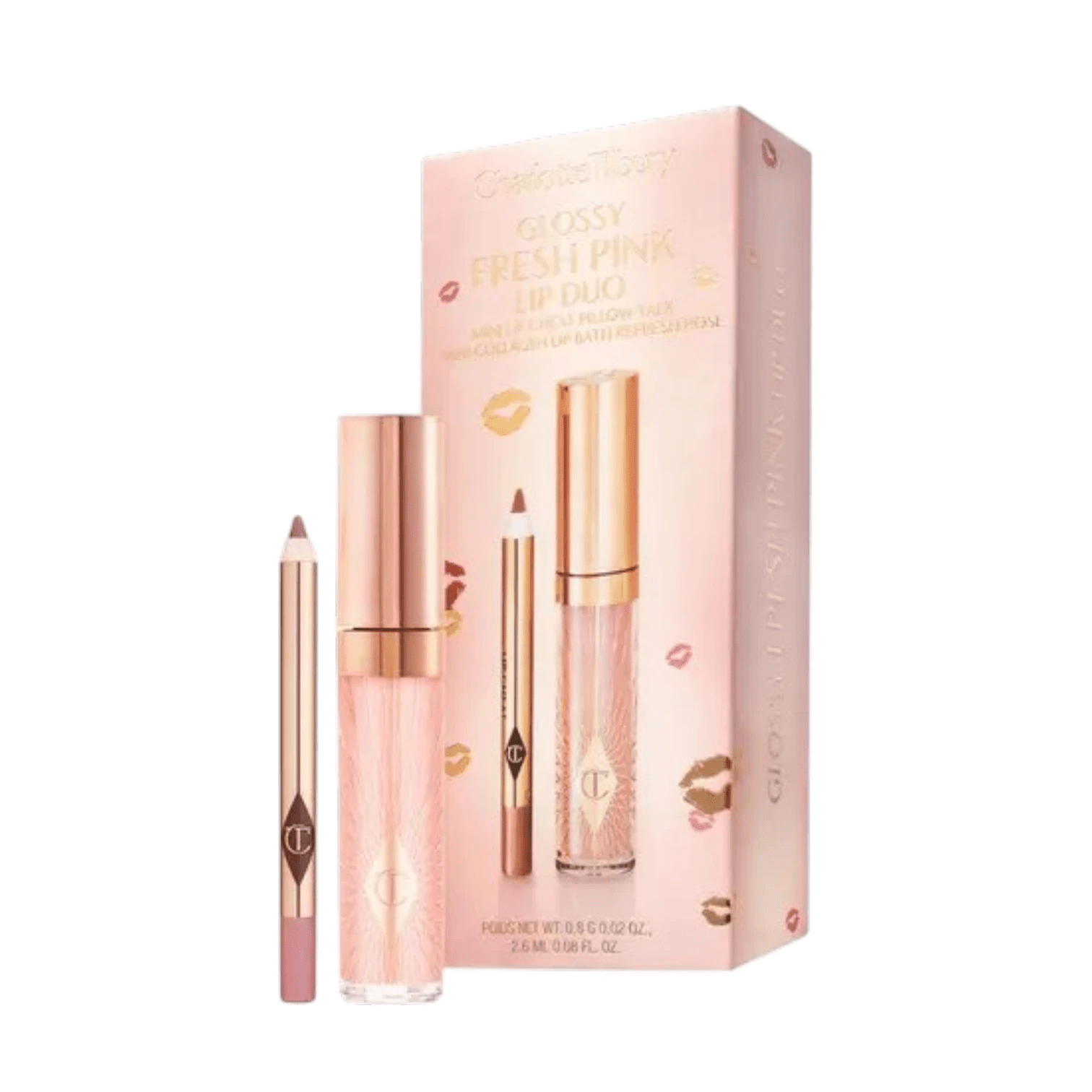 Charlotte Tilbury Mini Glossy Pink Lip Gloss + Lip Liner Set Fresh Pink - Pink Moon