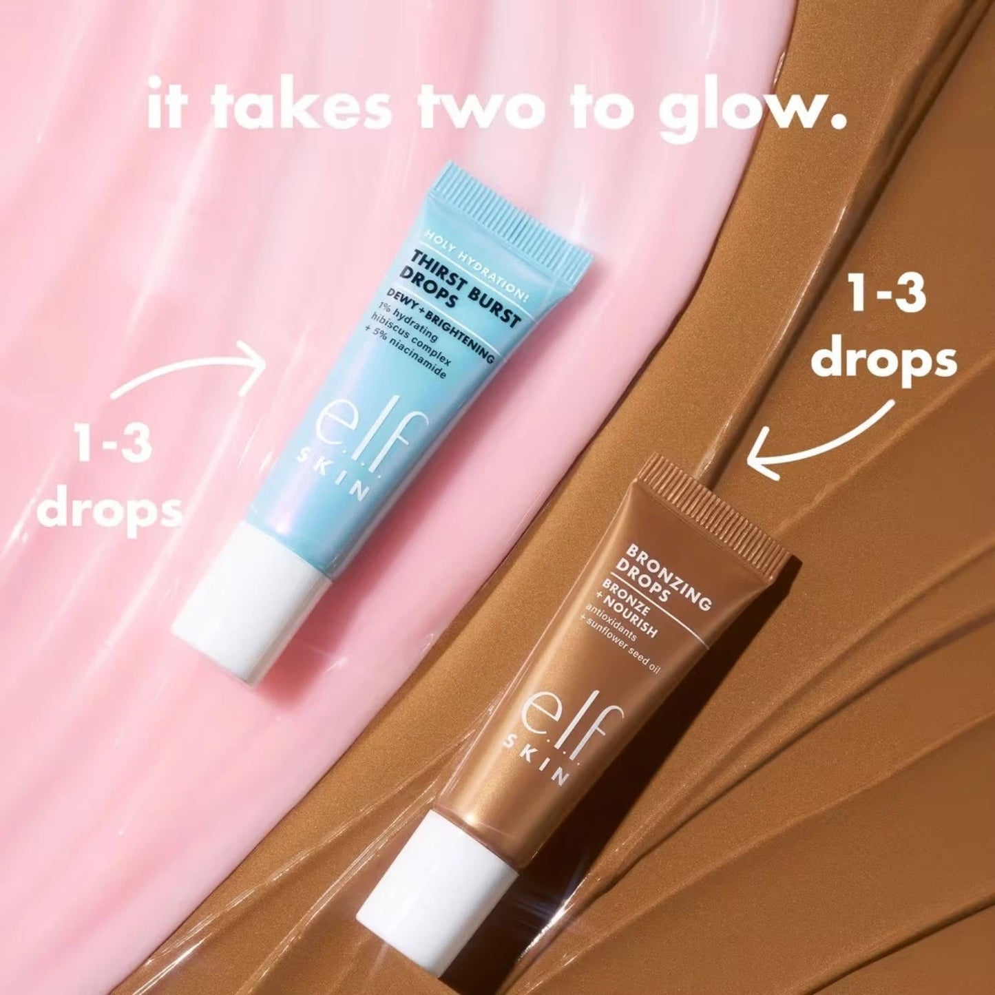 e.l.f. Cosmetics Bronzing Drops & Thirst Burst Drops Duo Mini - Pink Moon
