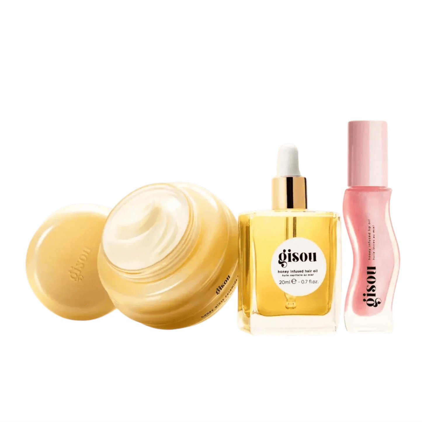 Gisou Honey Glow Icons Hair & Lip Set Mascarilla, Aceite & Gloss - Pink Moon
