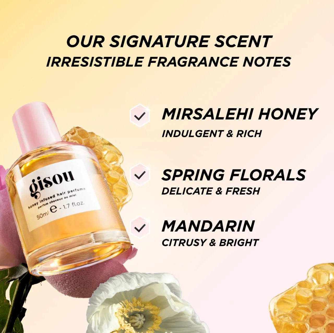 Gisou Honey Infused Hair Perfume Wildflower Honey - Pink Moon