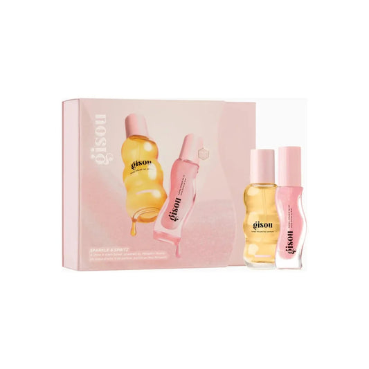 Gisou Sparkle & Spritz Lip Oil & Hair Perfume Set - Pink Moon