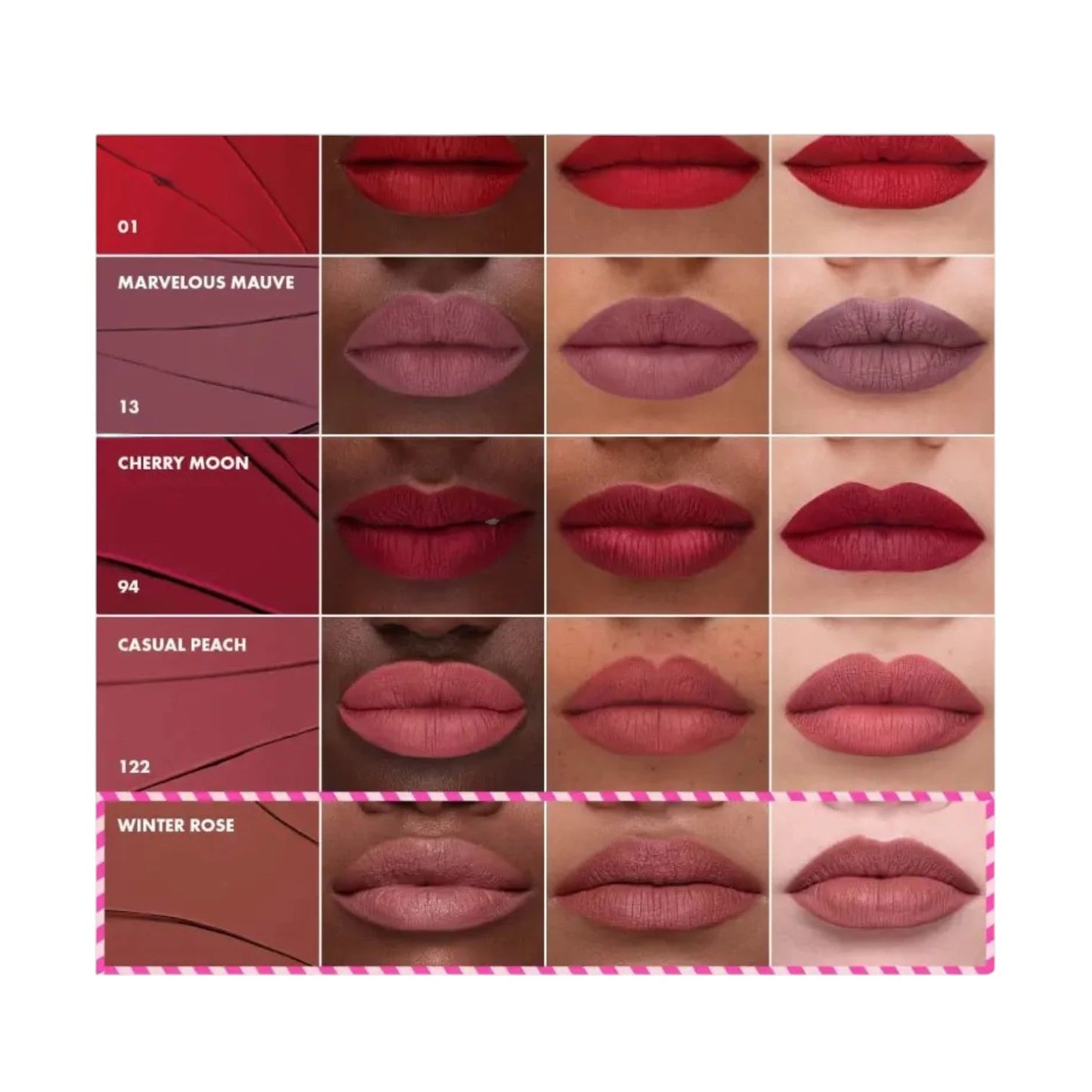 Sephora Collection Cream Lip Stain Liquid Lipstick Set 5 Labiales - Pink Moon