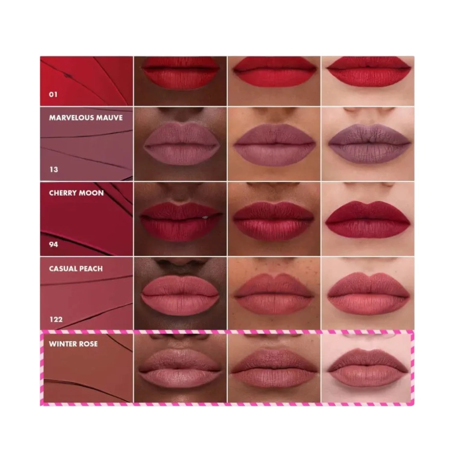 Sephora Collection Cream Lip Stain Liquid Lipstick Set 5 Labiales - Pink Moon