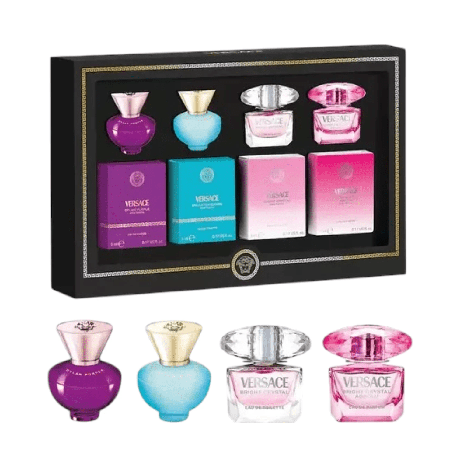 Versace Mini Women's Coffret Gift Set 4 Minis - Pink Moon
